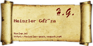 Heiszler Géza névjegykártya