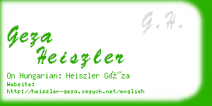 geza heiszler business card